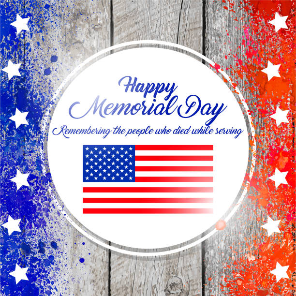 Happy Memorial Day A vector illustration of a banner celebrating Memorial Day. memorial day art stock illustrations