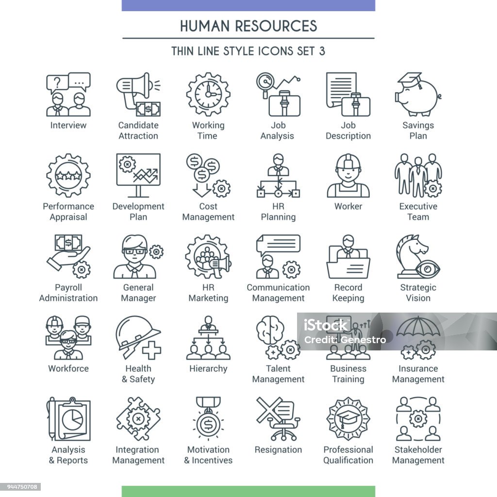 HR-Symbole Sline set 3 - Lizenzfrei Icon Vektorgrafik