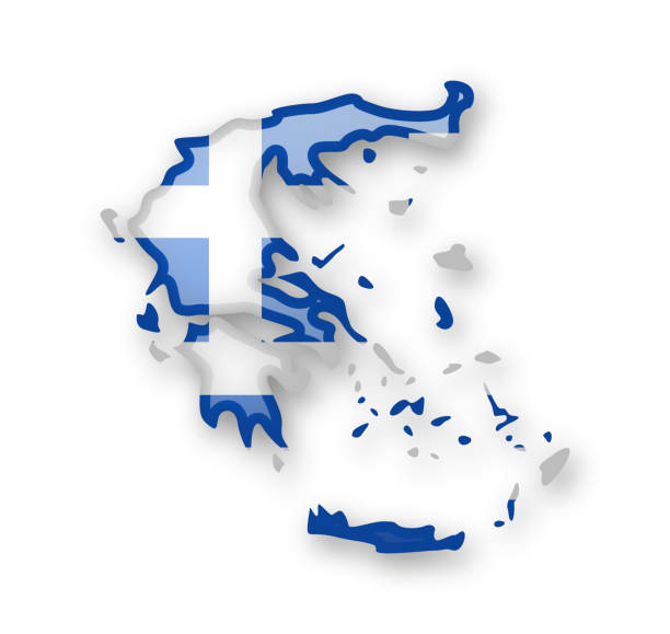 istock Greece flag and contour of the country. 944765674