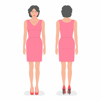 Woman Front And Back Views Stock Illustration - Download Image Now ...
