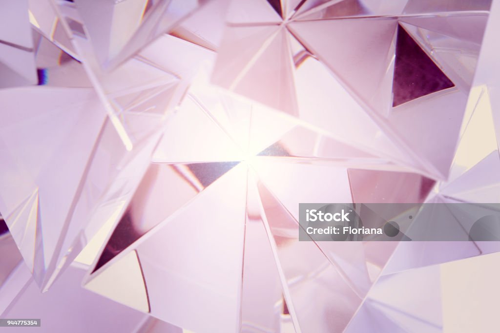 soft pink crystal Soft pink gradient crystal, studio shot. Diamond - Gemstone Stock Photo