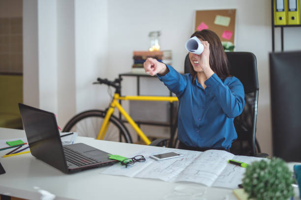 istock Having fun with anything in the office 944778786