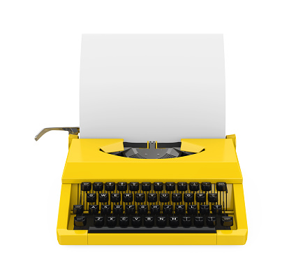Vintage Typewriter isolated on white background. 3D render