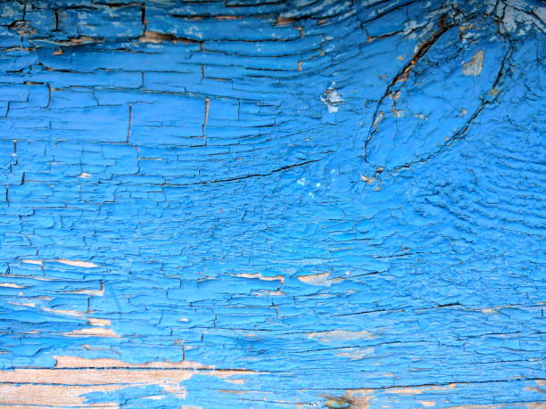 istock Wooden texture with cracked blue paint, old pattern with shabby paint, cracked blue surface, abstract background for the designer, blank for the designer, vintage style 944785232