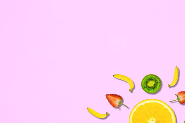 istock Digitally Generated Image Of Fruits On Pink Background 944800646