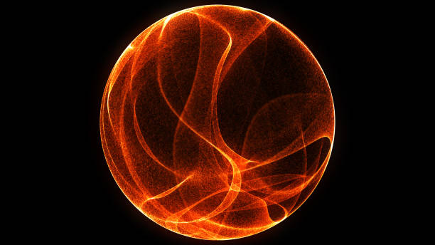 абстрактный фо�н 3d цифровой волны светящихся частиц и каркаса. взрыв светящихся частиц. футуристический фон стиля технологии. - water fire circle ball стоковые фото и изображения