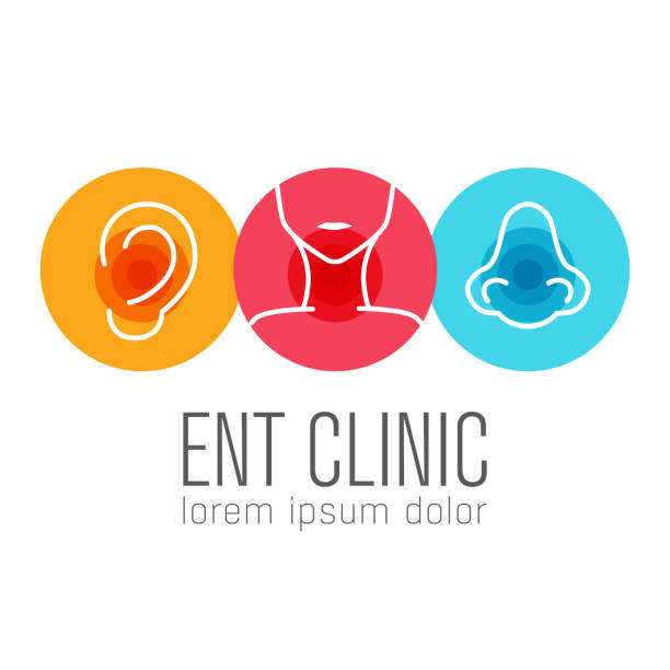 ENT logo template. Head for ear, nose, throat doctor specialists. vector art illustration