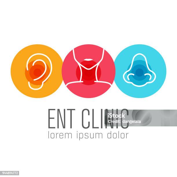 Ent Logo Template Head For Ear Nose Throat Doctor Specialists Stock Illustration - Download Image Now