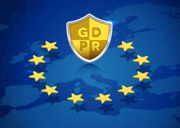 ilustrações, clipart, desenhos animados e ícones de regulamento de proteção de dados gerais pibr na união europeia - european union flag flag european community interface icons