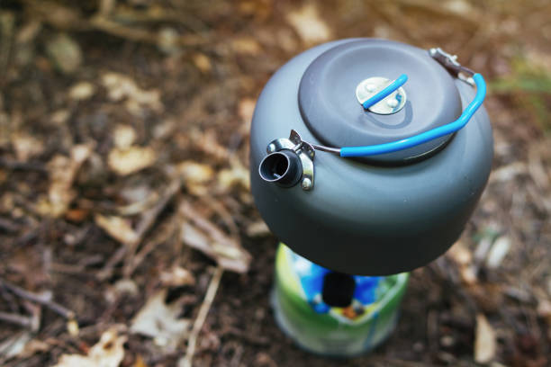 Cooking coffee during traveling in a wilderness