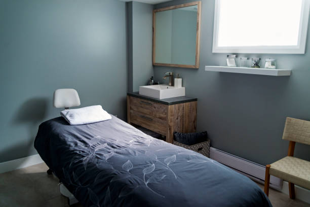 istock Empty massage room in a beauty spa. 944823306