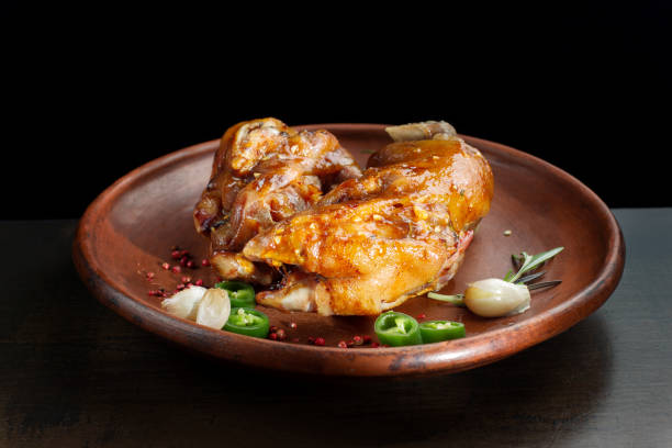 istock Stew leg pork on a beautiful clay plate 944835094
