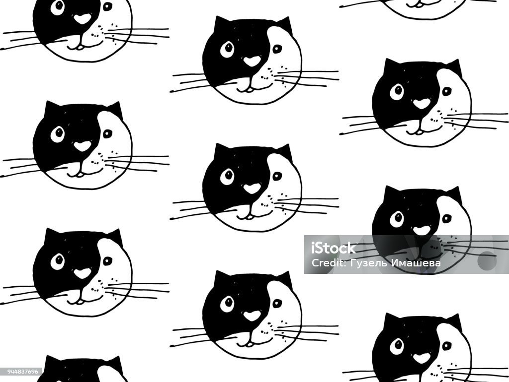 Raster File Cat Example Cute Cats Stock Illustration - Download Image Now - Animal, Animal Head ...