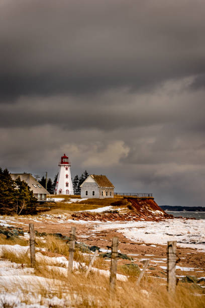 istock Panmure Island lighthouse on a stormy winter day 944840666