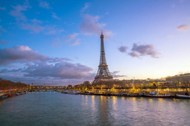 istock The Eiffel Tower and river Seine at twilight in Paris 944842038
