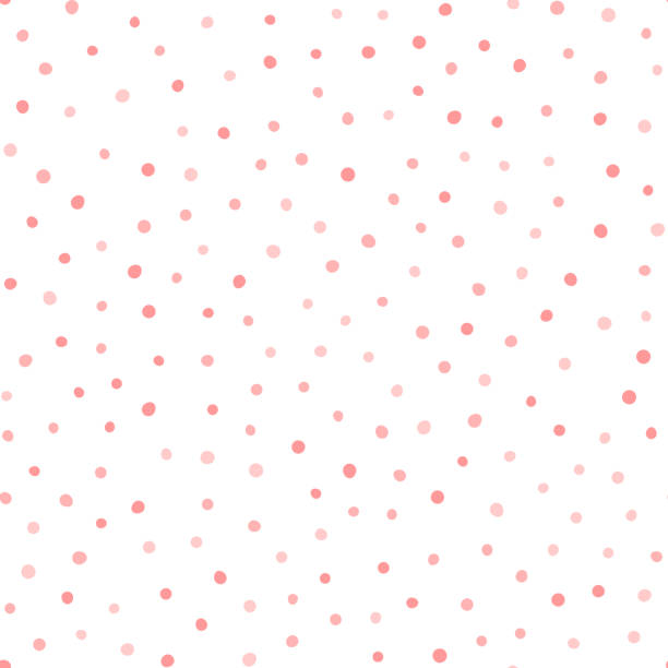 Irregular polka dot. Repeating pink circles on white background. Endless print. Drawn by hand. vector art illustration