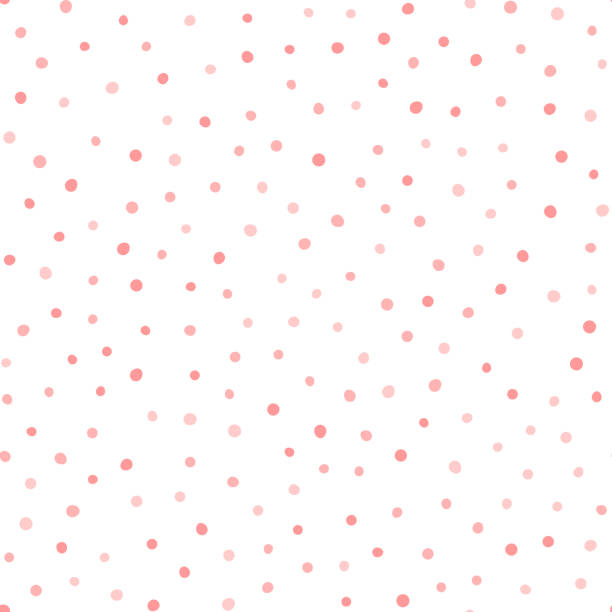 Irregular polka dot. Repeating pink circles on white background. Endless print. Drawn by hand. Irregular polka dot. Repeating pink circles on white background. Endless print. Drawn by hand. Vector illustration. femininity stock illustrations