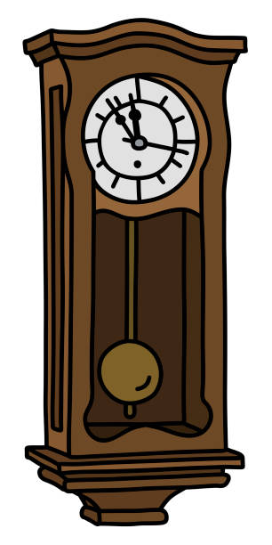 The Vintage Pendulum Clock Stock Illustration - Download Image Now - Grandfather  Clock, Cartoon, Antique - iStock