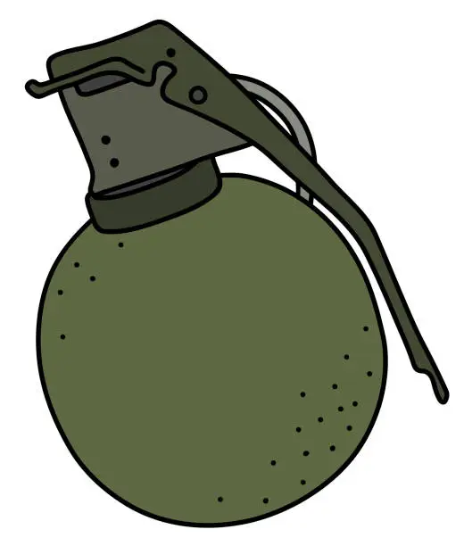 Vector illustration of The old attack hand grenade