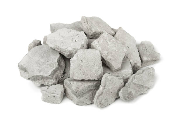 Concrete rubble Pile of concrete rubble isolated on white brick house isolated stock pictures, royalty-free photos & images