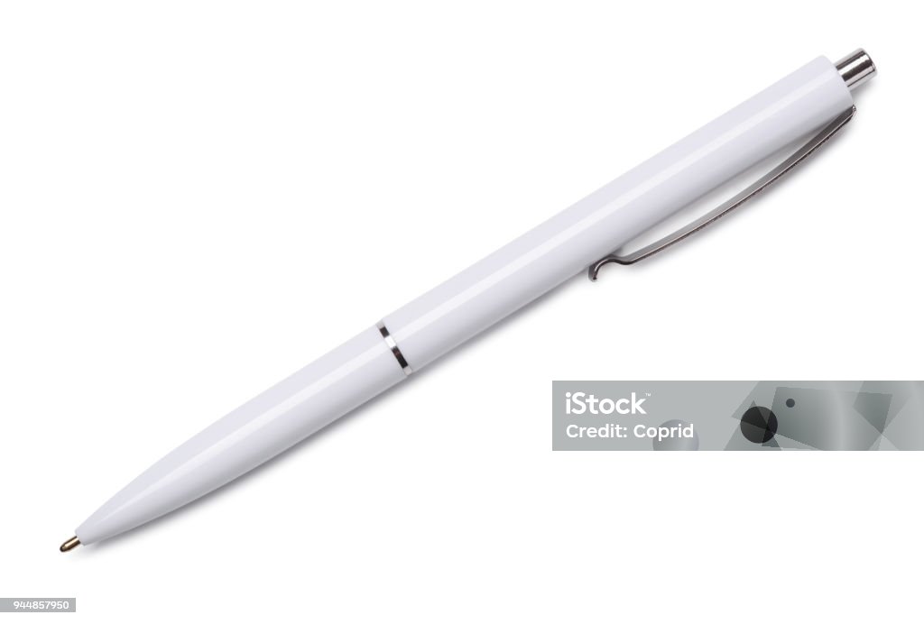 Ballpoint pen White ballpoint pen isolated on white Pen Stock Photo