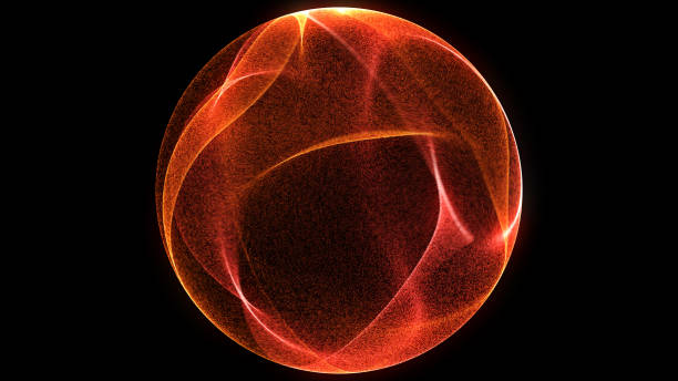 sfondo astratto onda digitale 3d di particelle incandescenti e wireframe. esplosione di particelle incandescenti. sfondo futuristico in stile tecnologico. - water fire circle ball foto e immagini stock