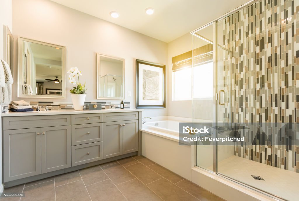 Beautiful Custom Master Bathroom Bathroom Stock Photo