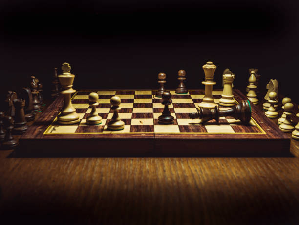istock checkmate shot, chess board isolated on the table