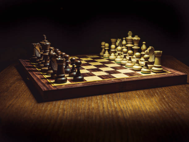 istock default position on the checkmate board isolated on the table