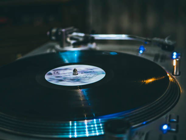 istock close up of turntable playing record