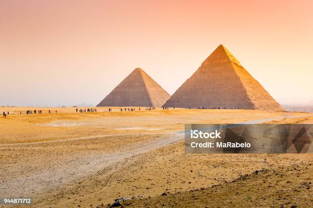 The Pyramids At Giza In Egypt Stock Photo - Download Image Now - Egypt, Pyramid, Egyptian Culture