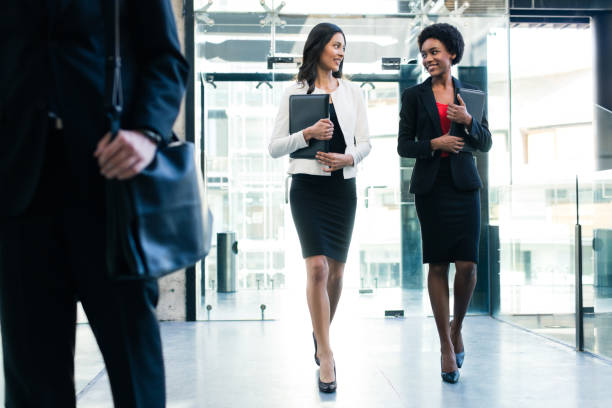 istock Two young succesful businesswomen on the move 944872006