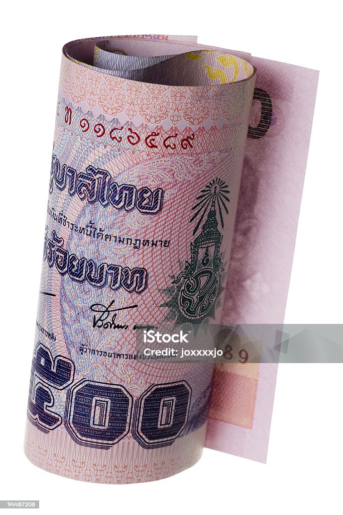 Valuta tailandese arrotolati - Foto stock royalty-free di Affari