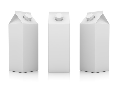 Blank Milk Container , This is a 3d rendered computer generated image. Isolated on white.