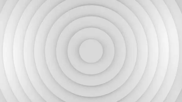 White circles. Abstract geometric background. Computer generated 3D rendering