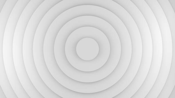 resumo de círculos brancos renderização em 3d - concentric - fotografias e filmes do acervo