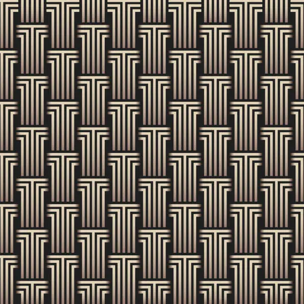 Vector illustration of Geometric pattern. Columns made of lines. Vector abstract illustration