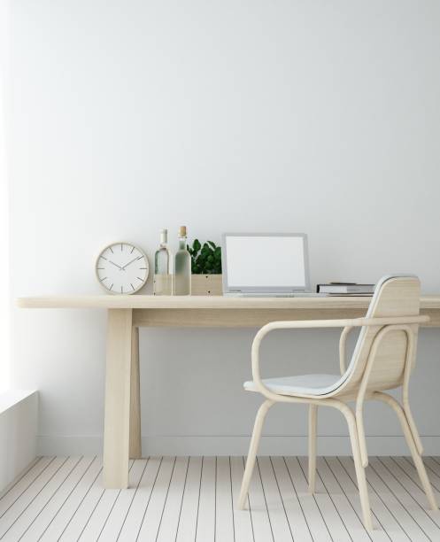istock Work space interior background in hotel - 3d rendering portrait minimal japanese 944894512