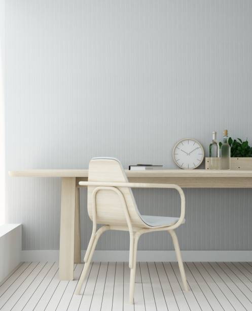 istock Work space interior background in hotel - 3d rendering portrait minimal japanese 944894542
