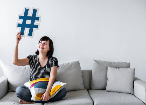 istock White woman with social media concept 944900628