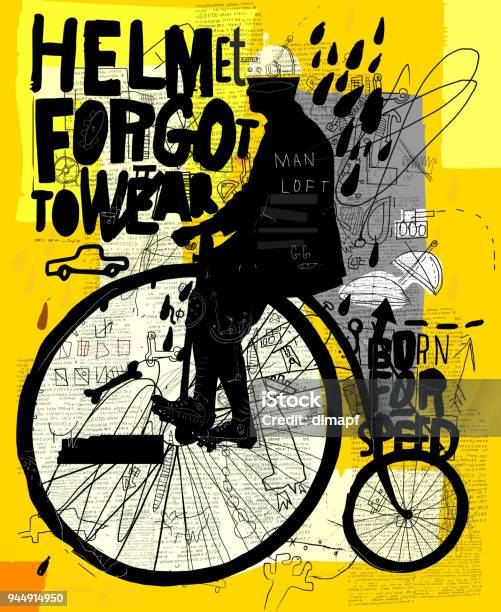 Bicycle Stock Illustration - Download Image Now - Graffiti, Street Art, Art