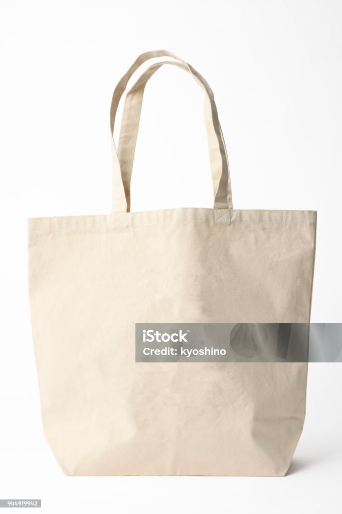 Isolated Shot Of Blank Canvas Tote Bag On White Background Stock Photo -  Download Image Now - iStock