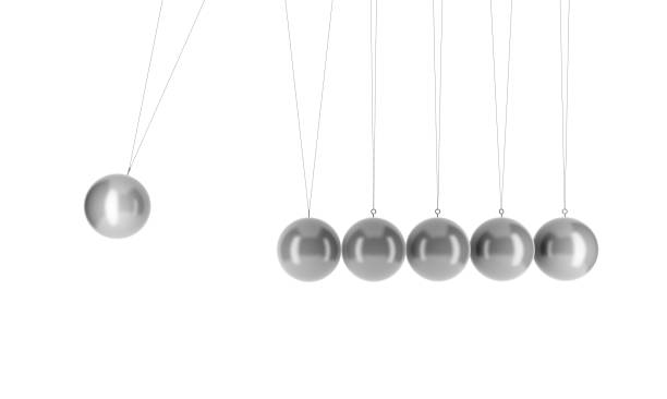 istock Newton's cradle physics in business concept. Pendulum isolated on white. 3d illustration 944923468