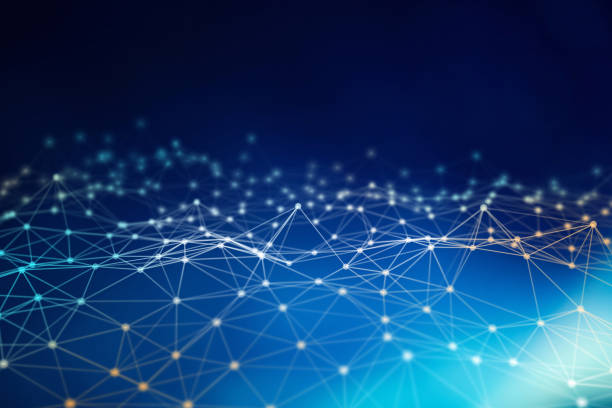 Blue network connection lines. Futuristic background for technology concept, abstract illustration