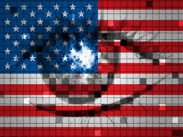 istock Eye On American Flag Shows Hacking 3d Illustration 944931150