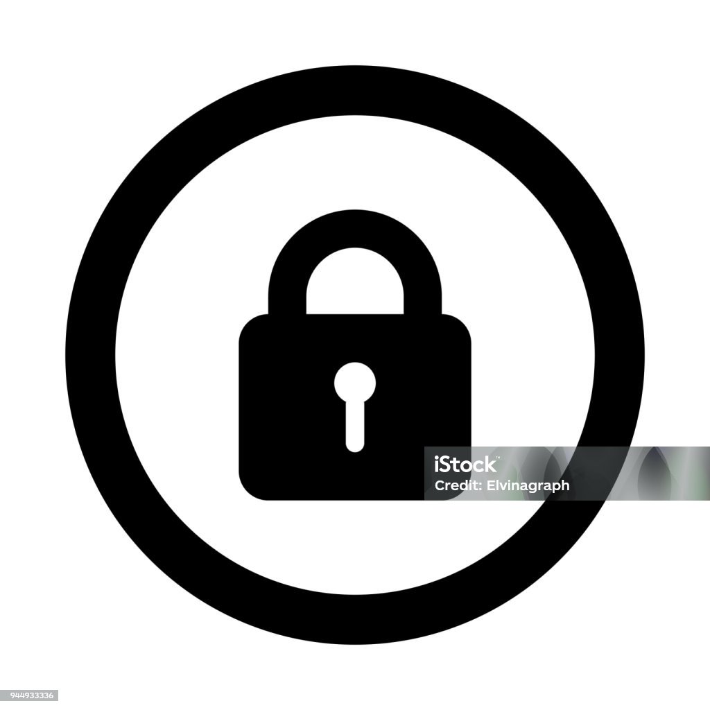 Lock Button Isolated Vector Stock Illustration - Download Image Now ...