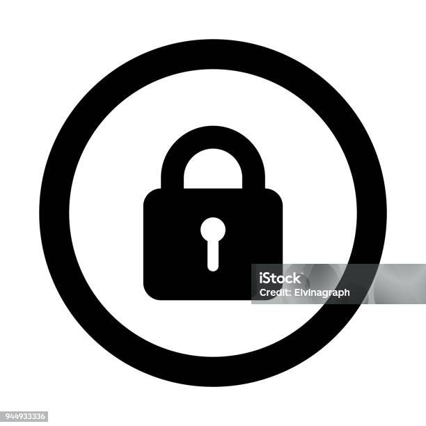 Lock Button Sysmbol Lock Button Isolated Vector Stock Illustration - Download Image Now ...