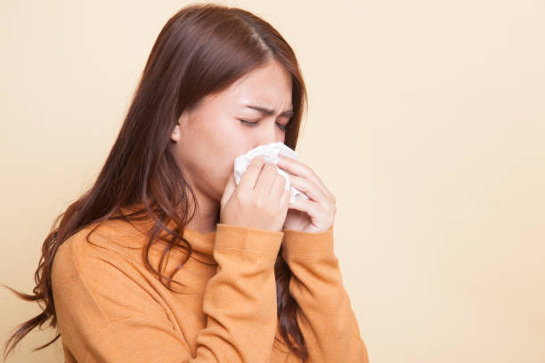 istock Young Asian woman got sick and flu. 944934624