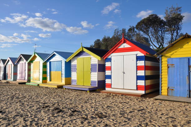 istock Colorful bathing boxes at Brighton Beach in Melbourne, Australia. 944937012