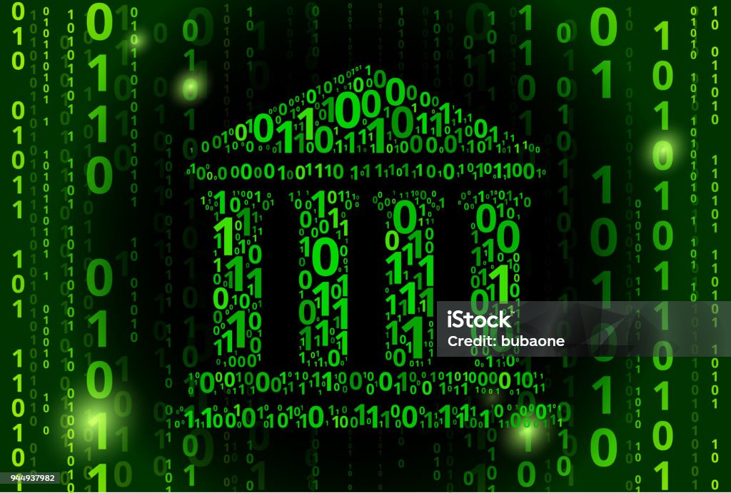 Binary Code Houses Building And Columns Binary Code Vector Pattern Background Stock ...